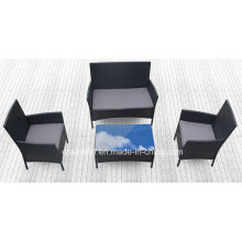 Outdoor Rattansofa für Garten mit SGS Zertifikat (1002-schwarz)